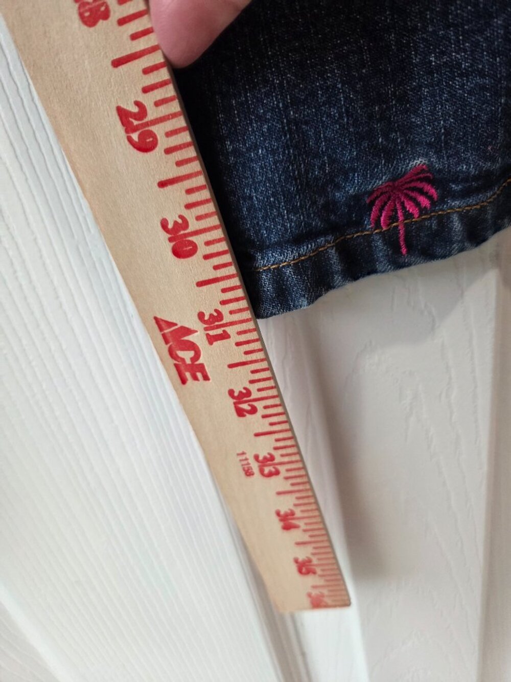 Lilly Pulitzer Women's Jeans Size 16 Embroidered Palm Tree Blue Denim Stretch - Picture 4 of 6